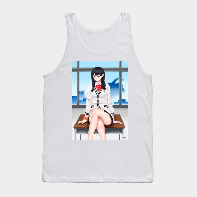 Rikka SSSS Gridman Background Tank Top by Antonydraws